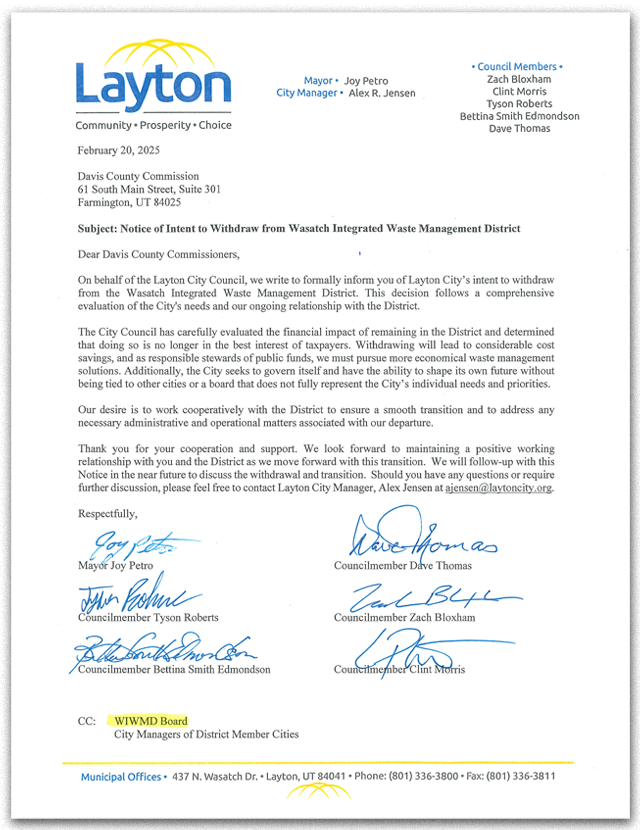 Layton City Letter of Intent