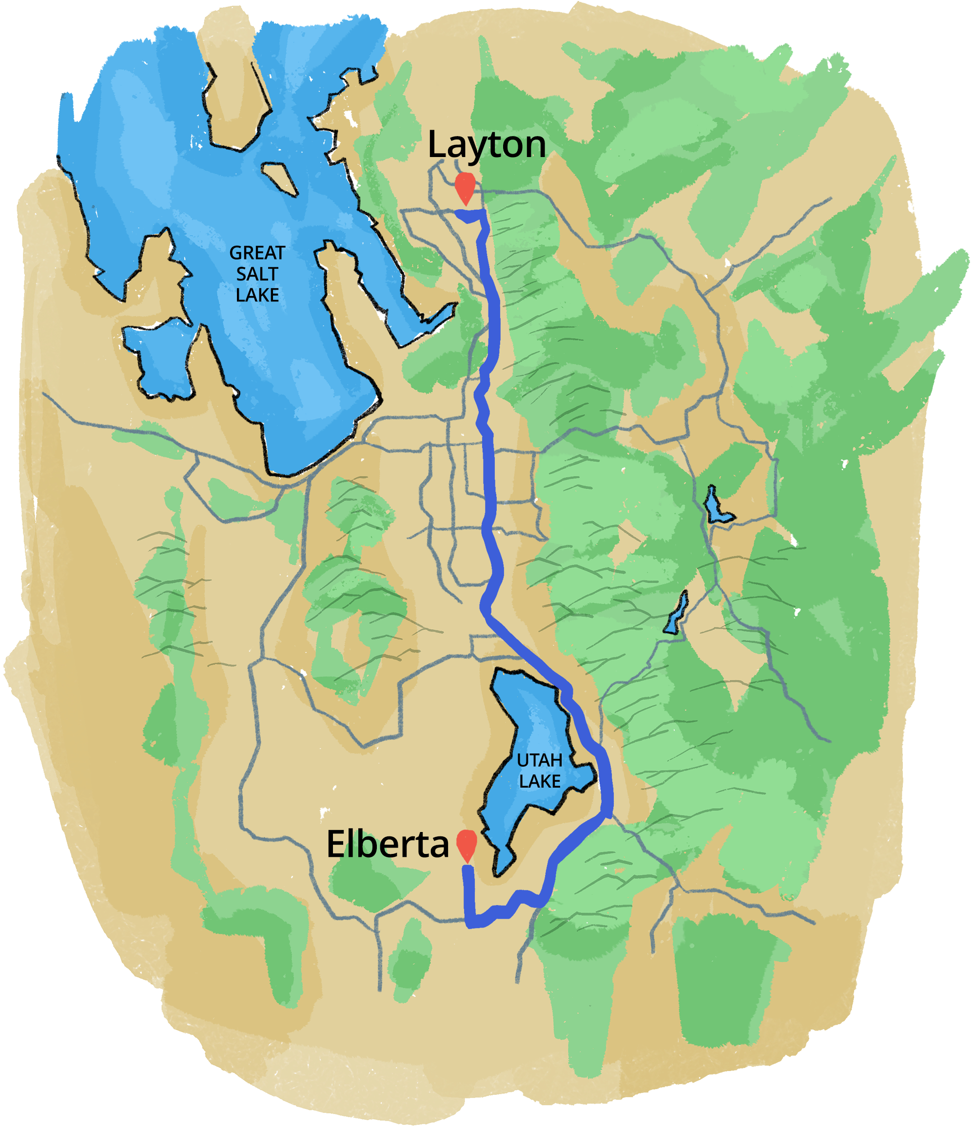 Map of Journey to Bayview Landfill